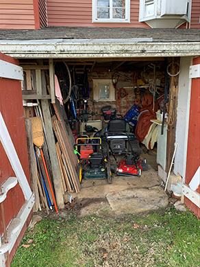 A messy garage