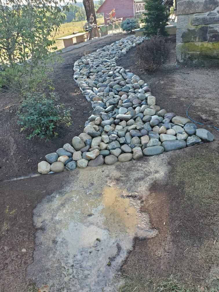 A stone water drain